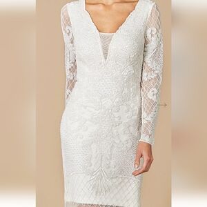 LARA Carla Beaded Elegant Ivory Dress